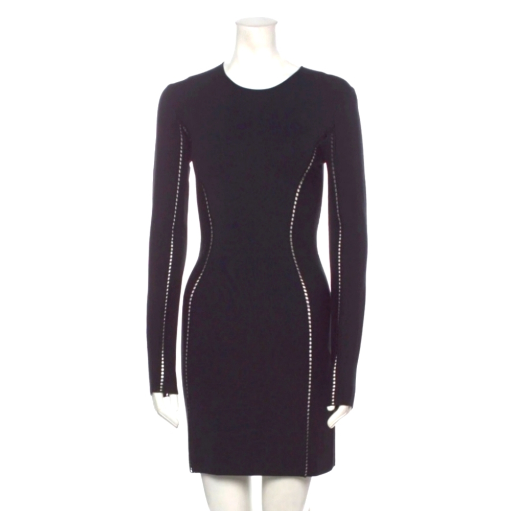 Dion Lee Black Crew-Neck Mini dress. Size: 4.